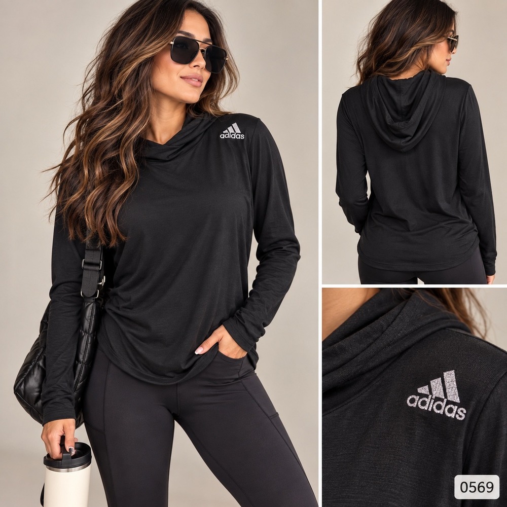 Adidas Primeblue Long Sleeve Hoodie Black Parley Ocean Plastic GT3894 M 0569